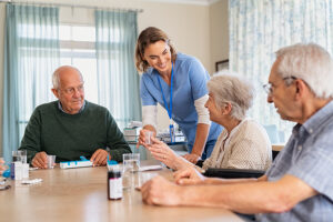Carebuilders caregiver with patients